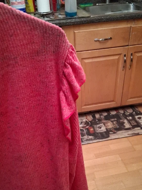 dylan Coral Pink V-Neck Ruffle-Shoulder Pullover - Picture 12 of 15